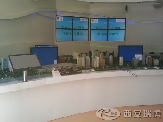 世園會電信館拼接屏，沙盤等